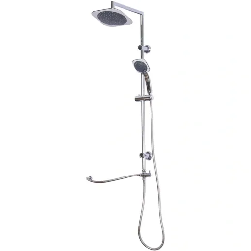 Rain shower shower system hand shower 5 shower modes square silver