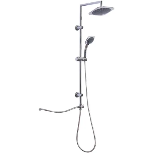 Rain shower shower system hand shower 5 shower modes square silver