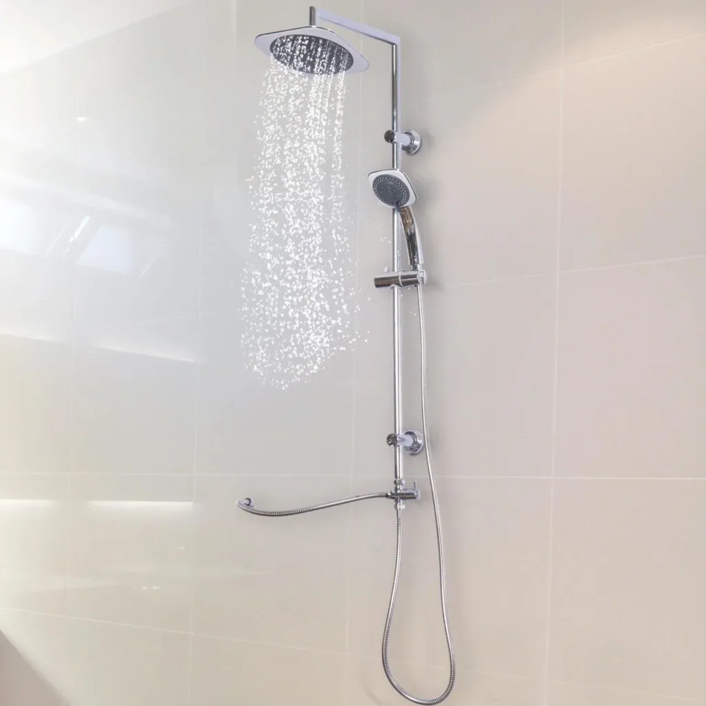 Rain shower shower system hand shower 5 shower modes square silver