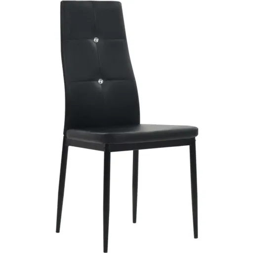 Dining room chairs 2 pieces faux leather black