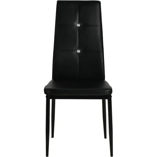 Dining room chairs 2 pieces faux leather black