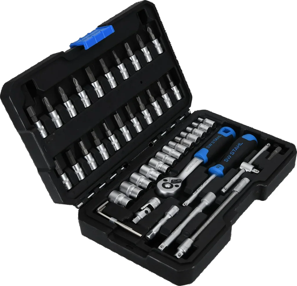Socket wrench set, 1/4", 48-piece