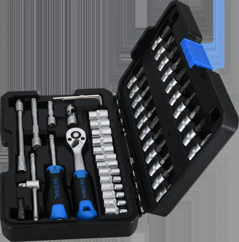 Socket wrench set, 1/4", 48-piece