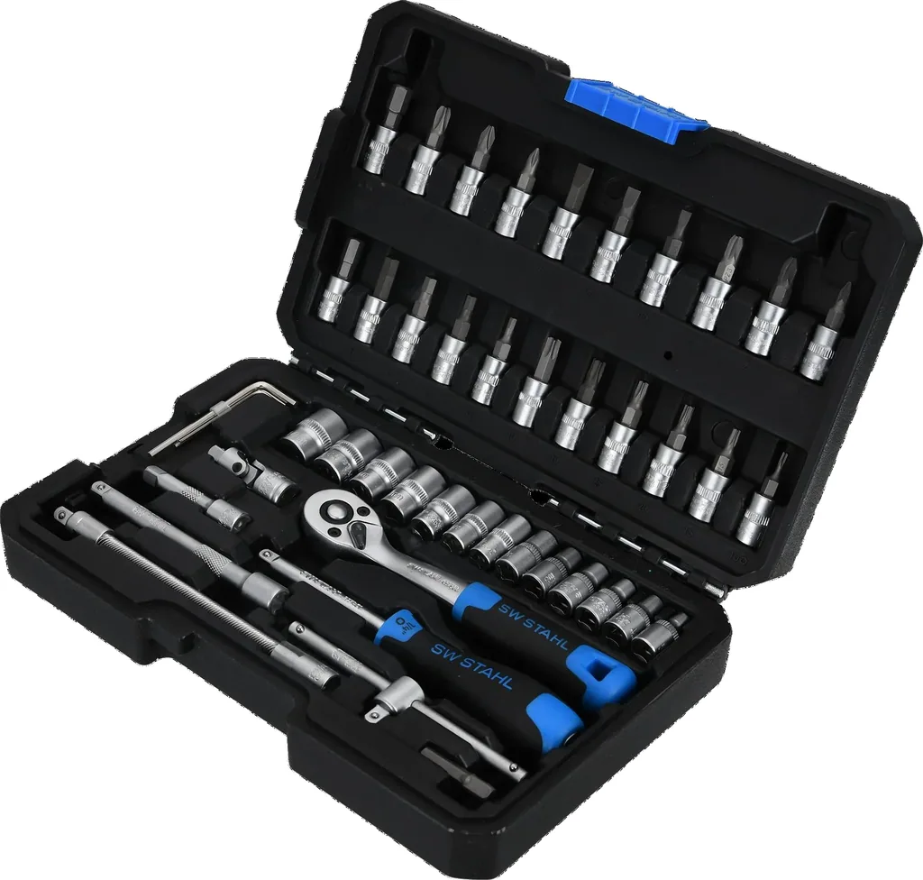 Socket wrench set, 1/4", 48-piece