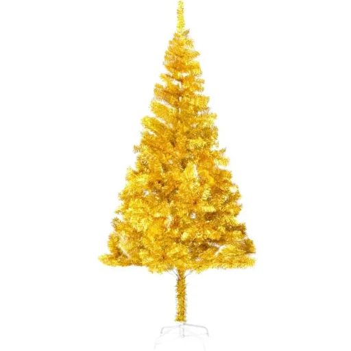 Christmas tree with stand 180 cm PET gold-colored