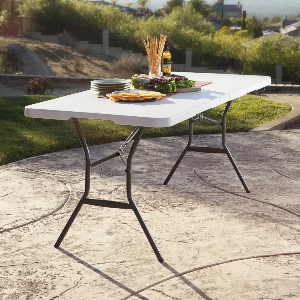 Lifetime tafel met klapfunctie 183,8×76,2×73,7 cm Wit – inklapbaar met draaggreep