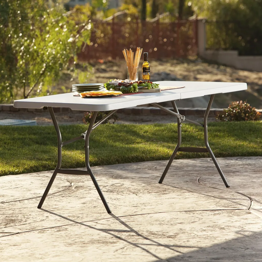 Lifetime tafel met klapfunctie 183,8×76,2×73,7 cm Wit – inklapbaar met draaggreep