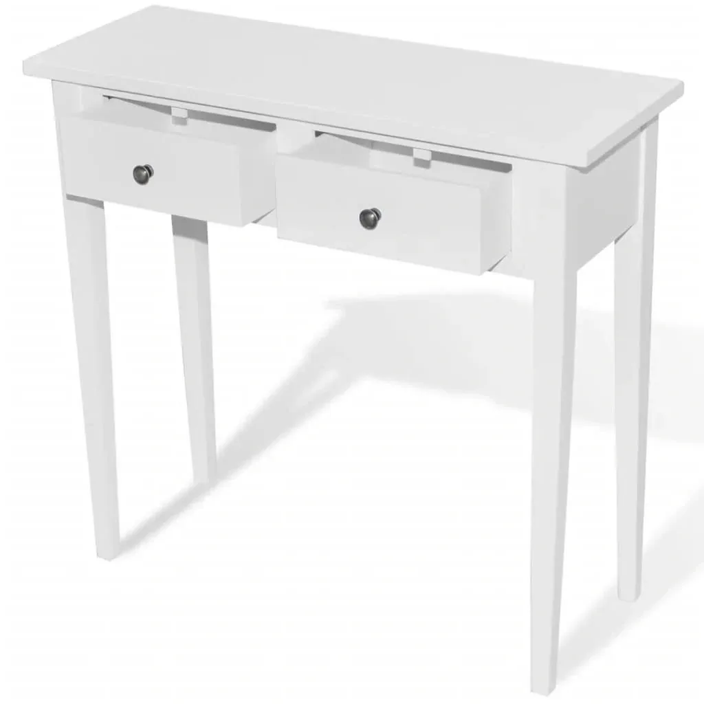 Side table with 2 drawers white