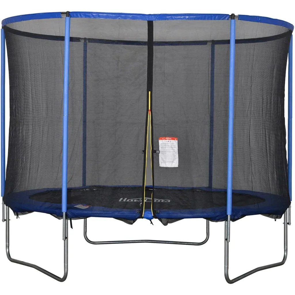 Trampoline with safety net blue, black
