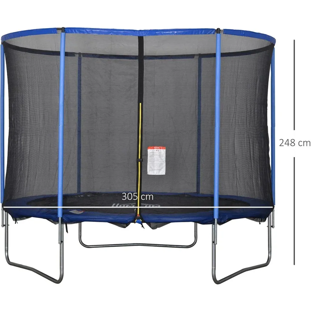 Trampoline with safety net blue, black