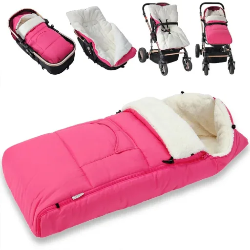 Baby Carrier Footmuff Pink | Teddy | with Storage Bag