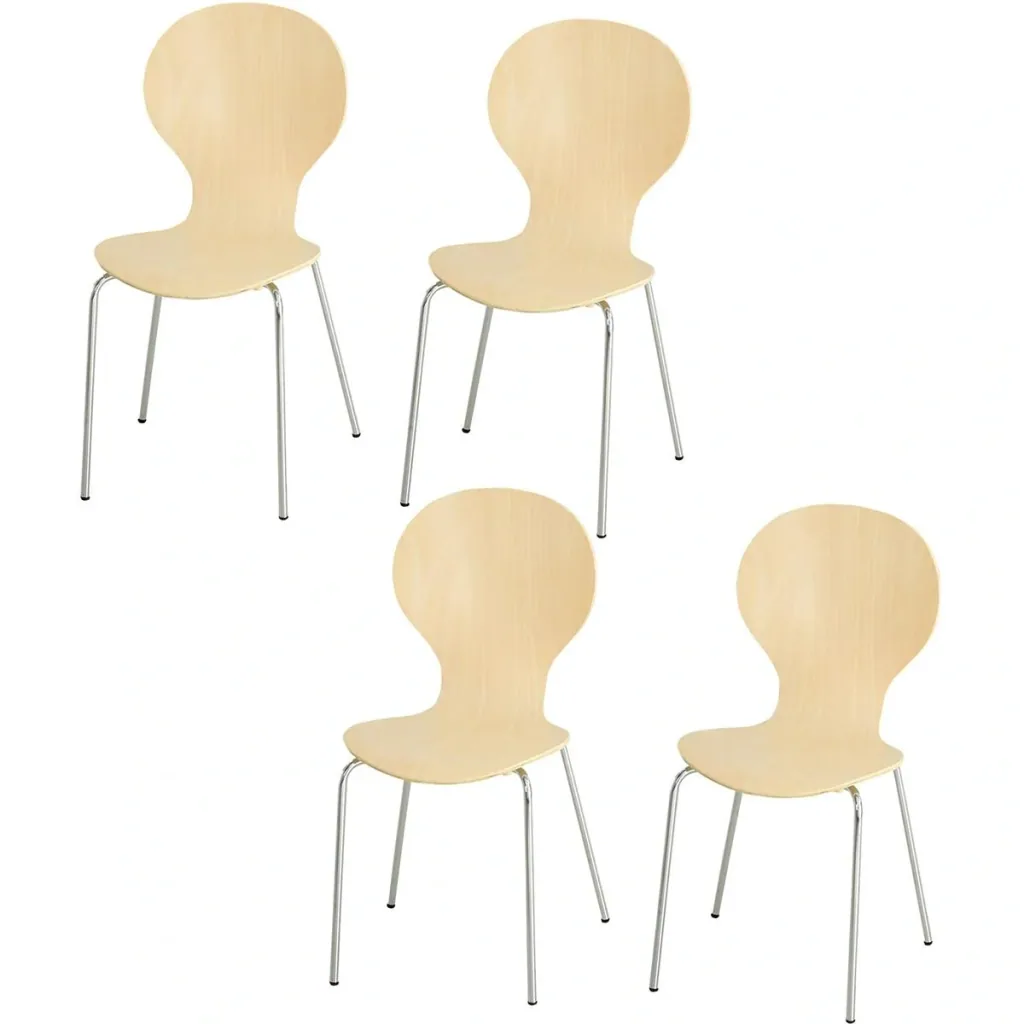 Set of 4 dining chairs, wood