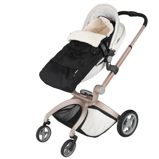 BabyGaga Stroller Footmuff Black | Teddy | Maxi-Cosi | with Storage Bag