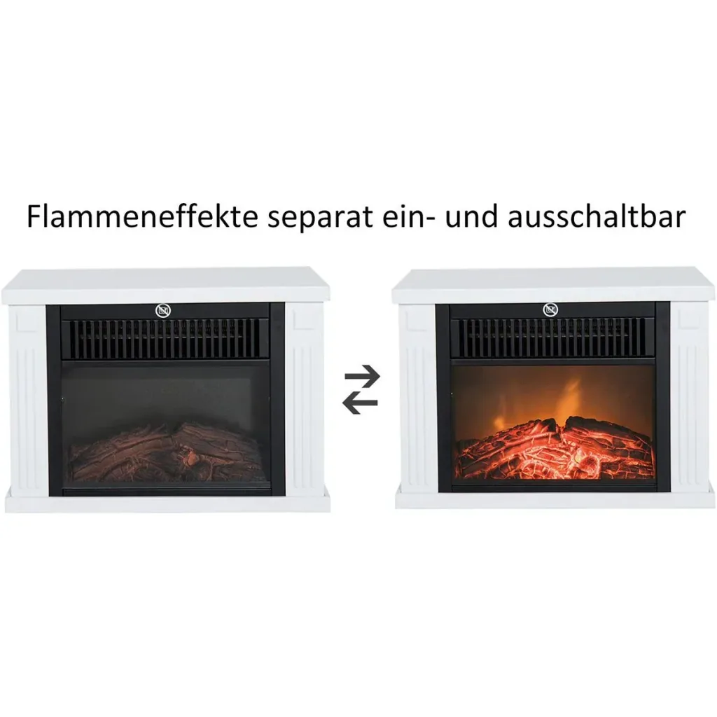 Electric fireplace flame effect and separate heating function
