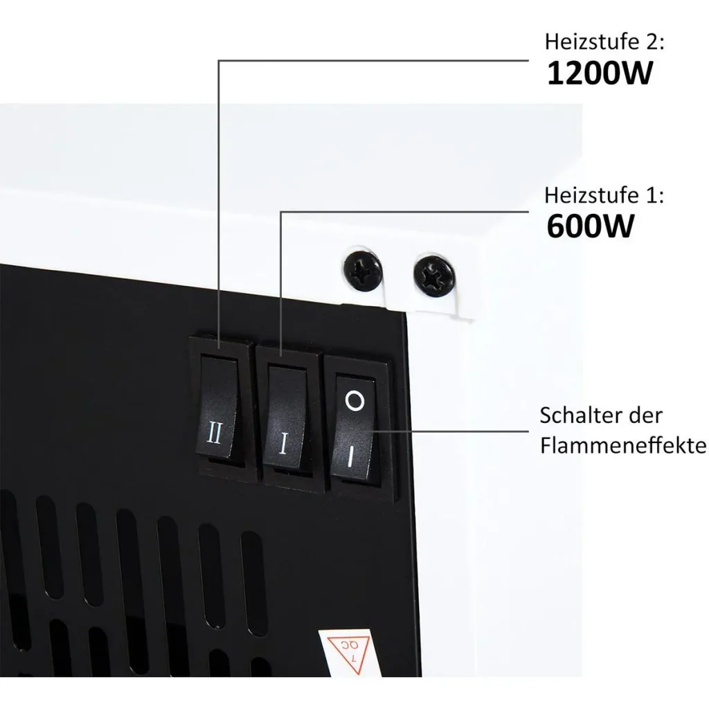 Electric fireplace flame effect and separate heating function