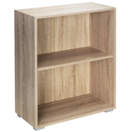 Vela oak bookcase with 2 shelves