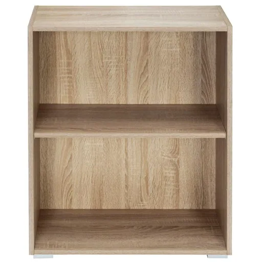 Vela oak bookcase with 2 shelves
