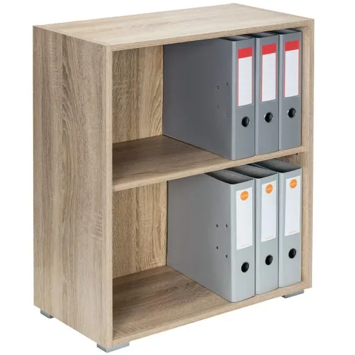 Vela oak bookcase with 2 shelves