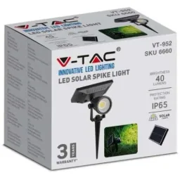VT-952 Solar lamp with ground spike - 3000K - IP65