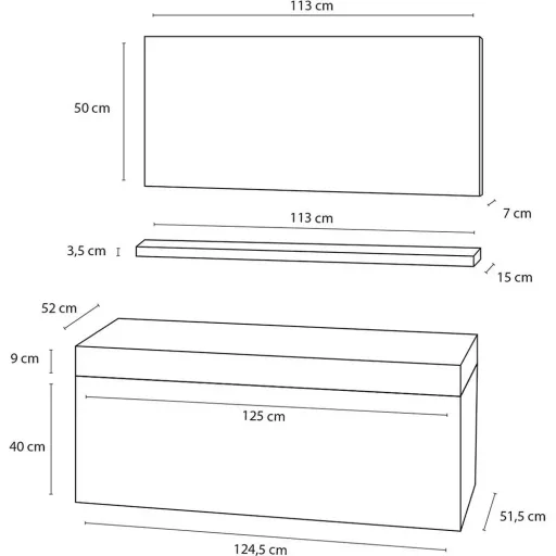 Bathroom furniture Force 125 cm - oak