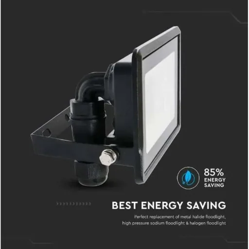 VT-128 LED Floodlight - 20 W - 1510 Lm - 6500K - Black