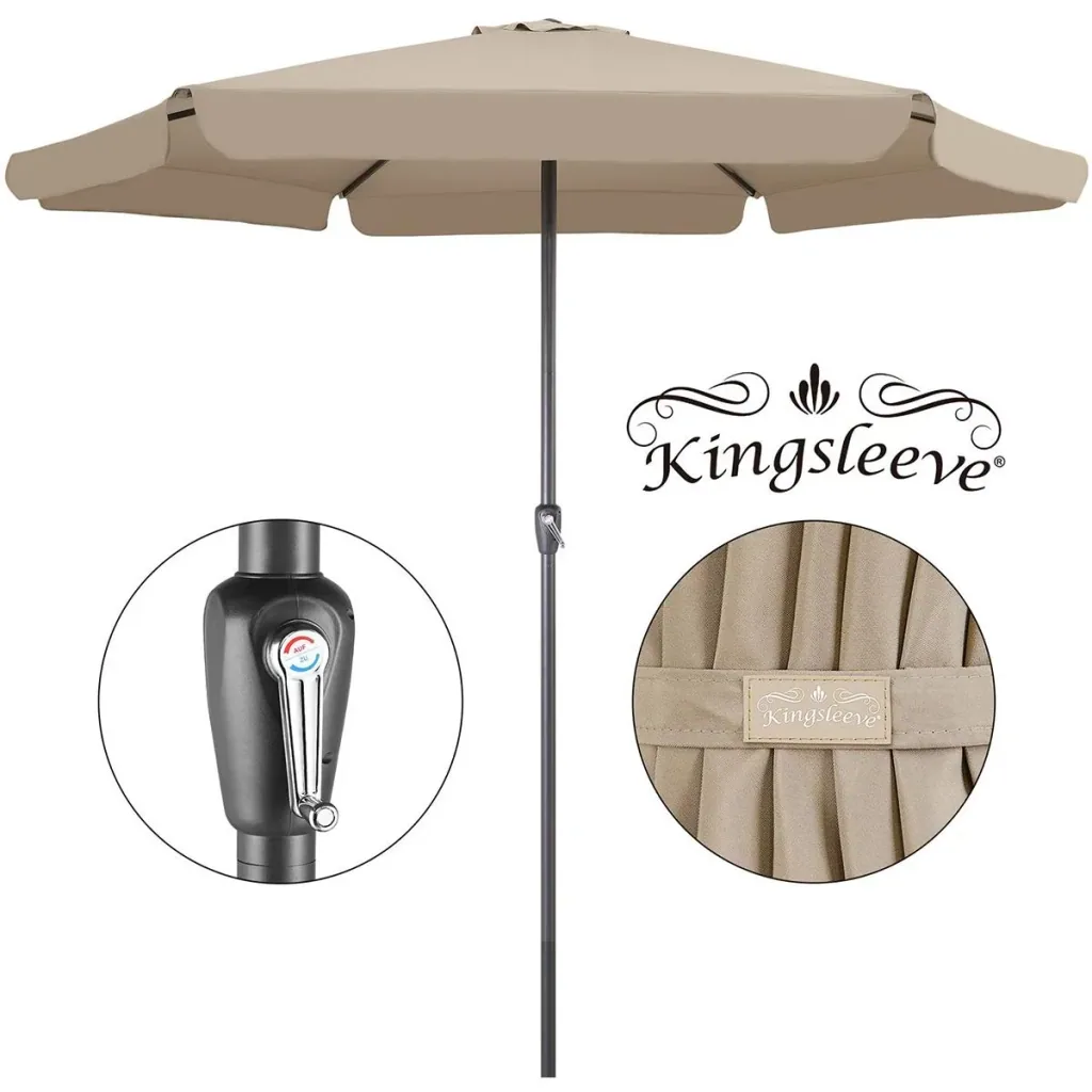 Aluminium XXL parasol - taupe - Ø330cm - 266cm high - water-repellent