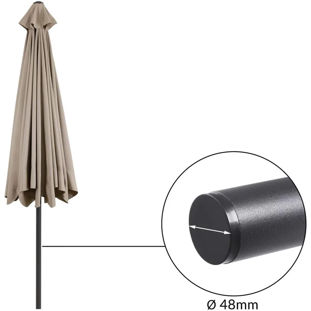 Aluminium XXL parasol - taupe - Ø330cm - 266cm high - water-repellent