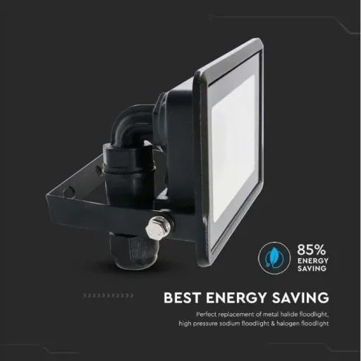 VT-118 LED Floodlight - 10 W - 735 Lm - 3000K - Black