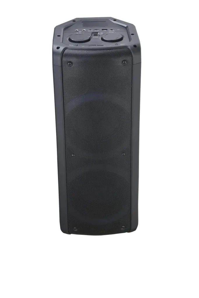 Mobile party speaker with Bluetooth, radio, USB, AUX-IN and battery