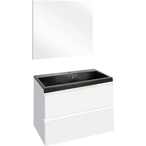 Concept bathroom furniture with mirror 60cm - White/black