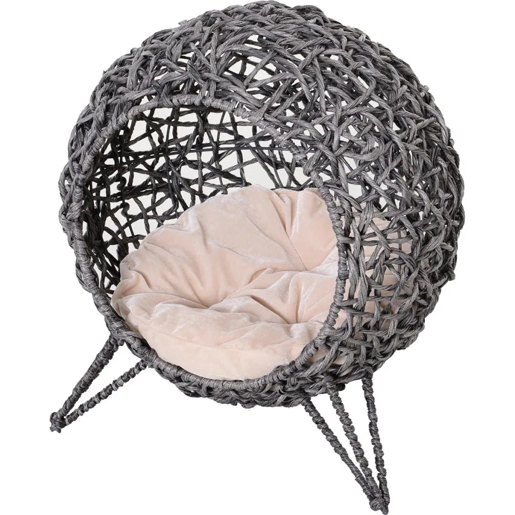 Cat basket with natural cushion