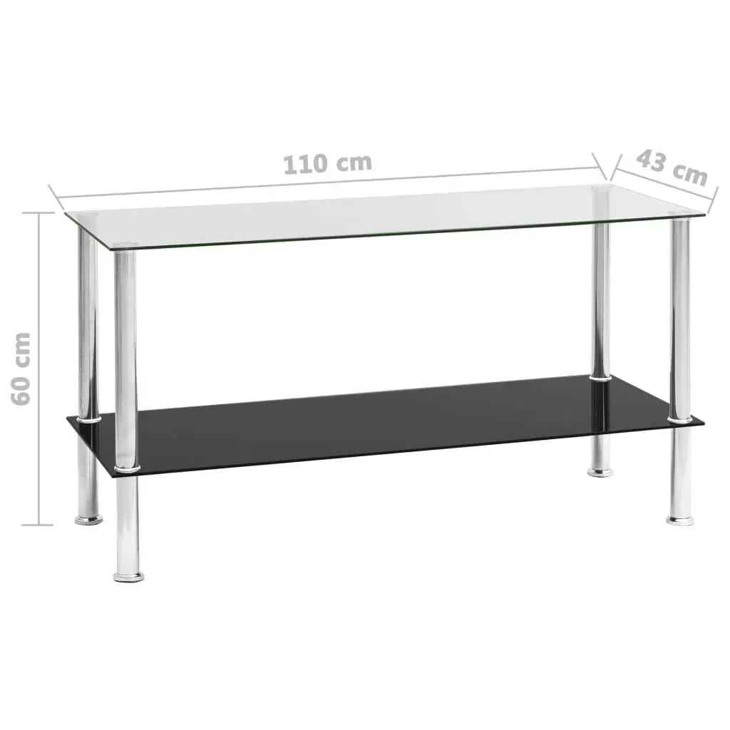 Coffee table 110x43x60 cm tempered glass transparent