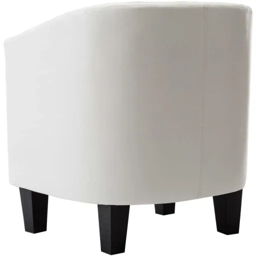 Bucket seat with ottoman, white faux leather