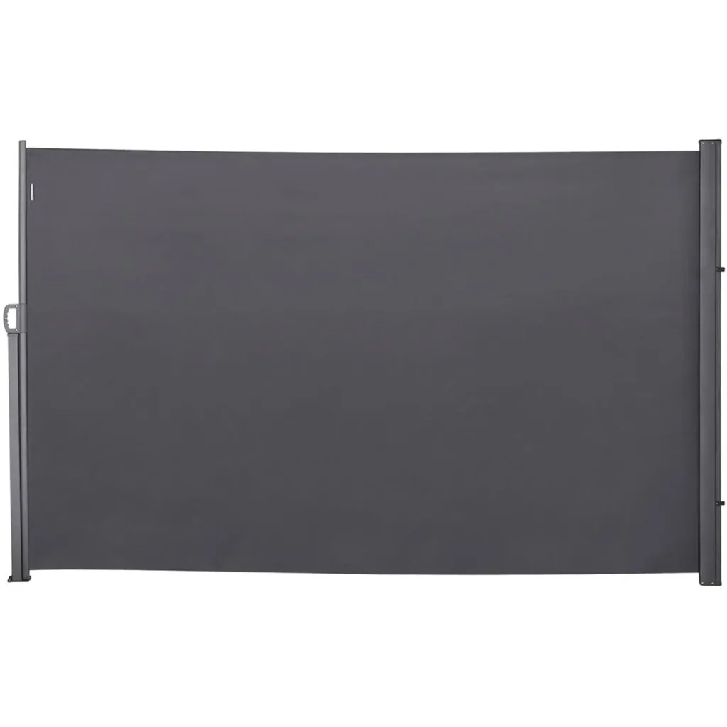 Side awning, privacy and sun protection, side roller blind, polyester, grey, 3 x 1.8 m