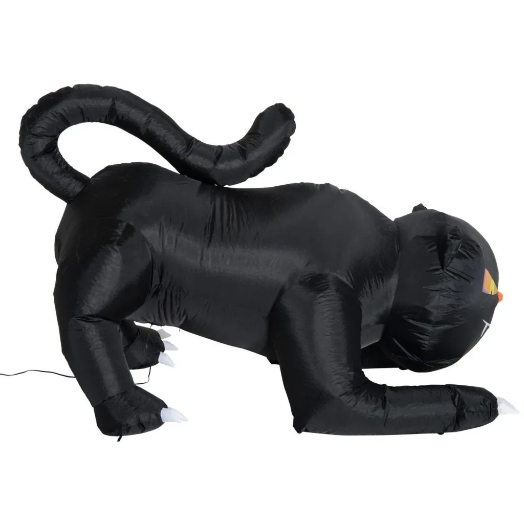 Inflatable cat Halloween figure decoration with LED black