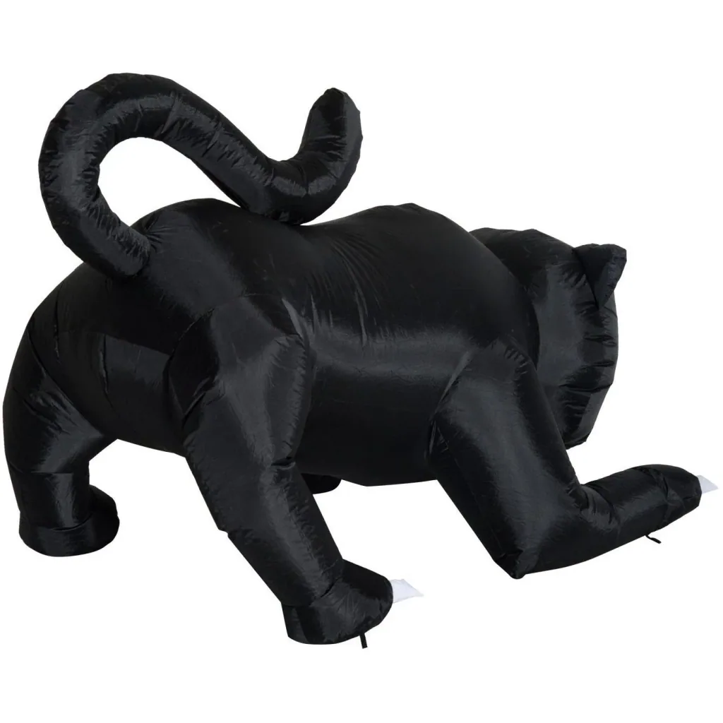 Inflatable cat Halloween figure decoration with LED black