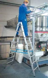 Aluminum rung double ladder 2 x 6 rung ladder