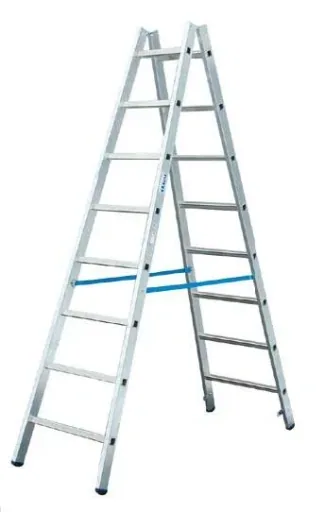 Aluminum rung double ladder 2 x 6 rung ladder