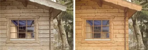 Wood protection oil and wood cleaner in a value set