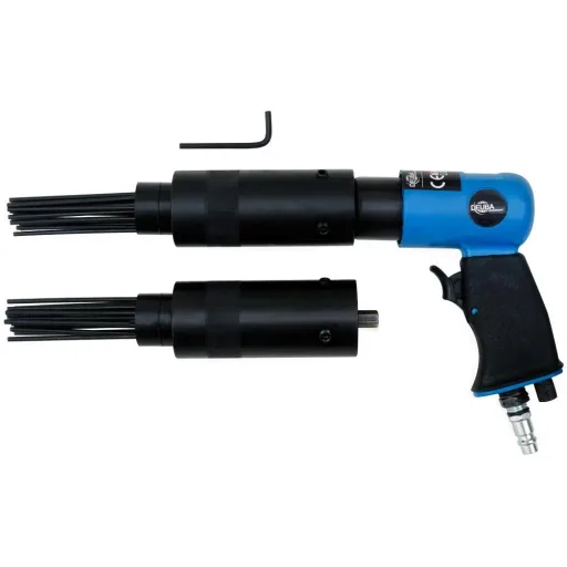 Pneumatic needle scaler including replacement head