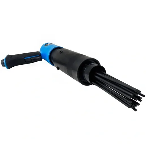 Pneumatic needle scaler including replacement head
