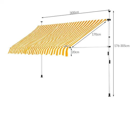 Klem canopy yellow/white 300cm