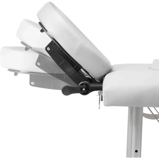 Foldable massage table with aluminum frame (four sections / cream white)