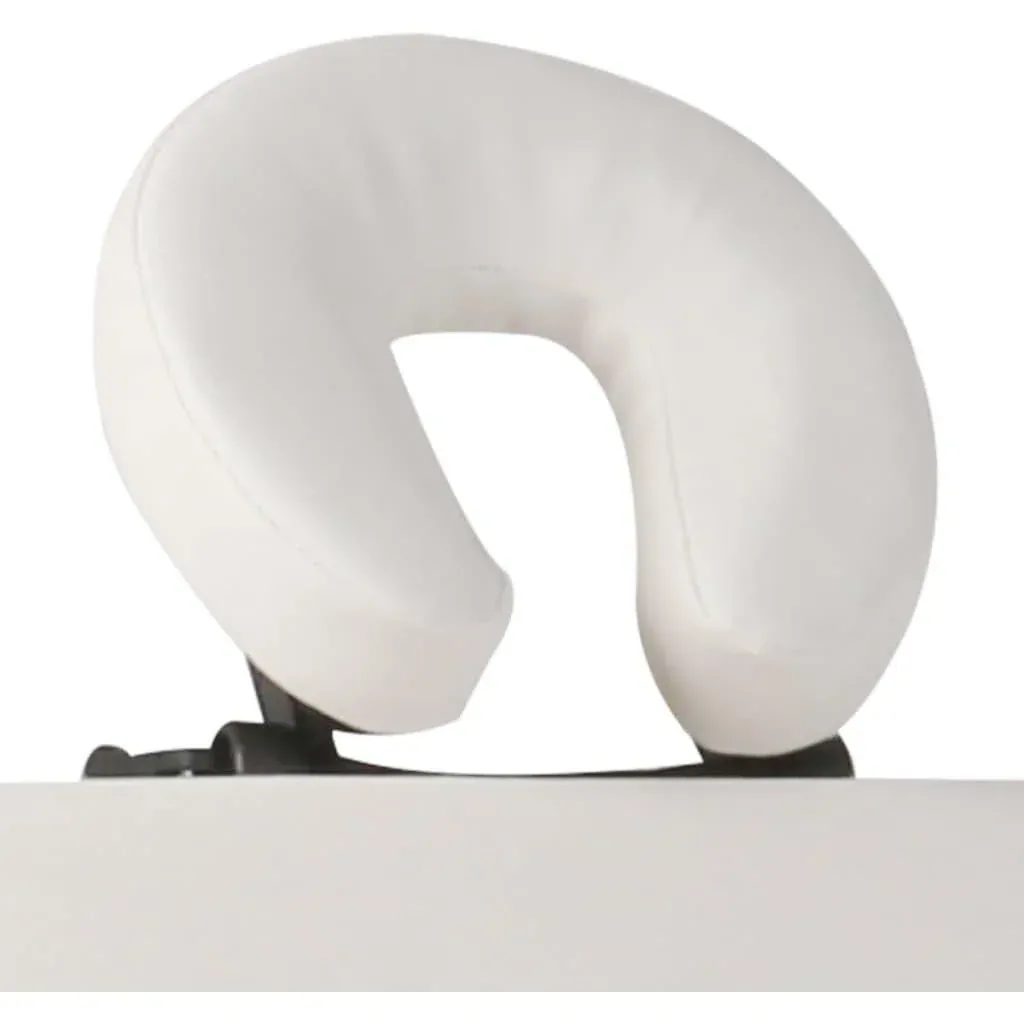Foldable massage table with aluminum frame (four sections / cream white)