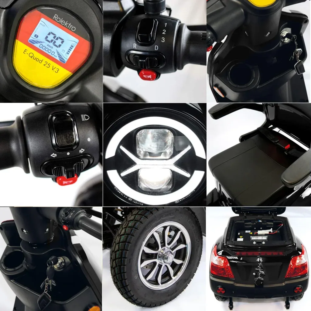 E-Quad 25 V3 Lithium Black, 1,000 Watt + Cup Holder
