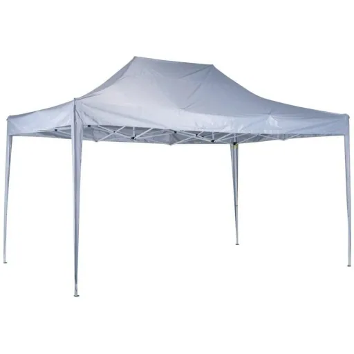 Folding gazebo with side walls 4.5x3m steel white
