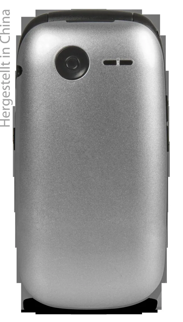 Senior flip phone BBM 625 silver-black, large 2.4" color display, additional 1.4" external display, emergency call button