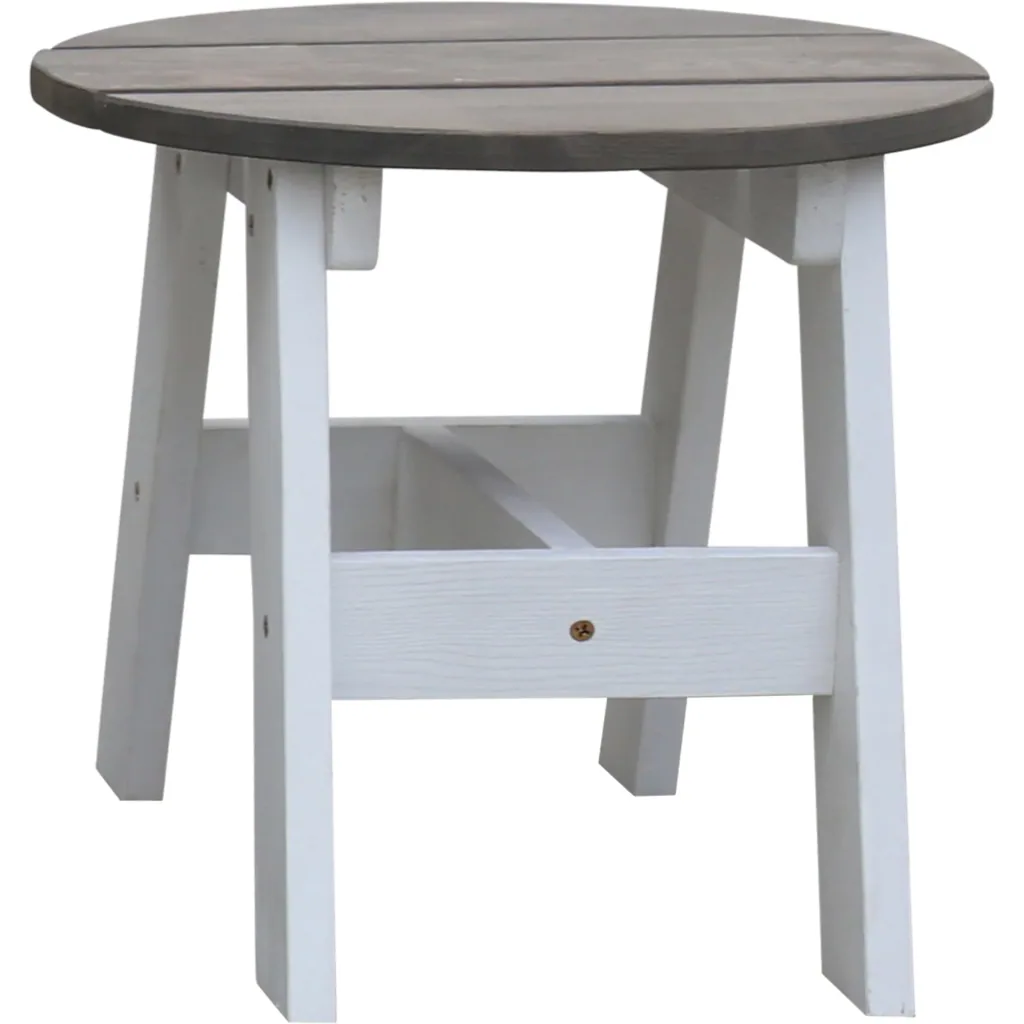 2-piece picnic stool set round gray/white