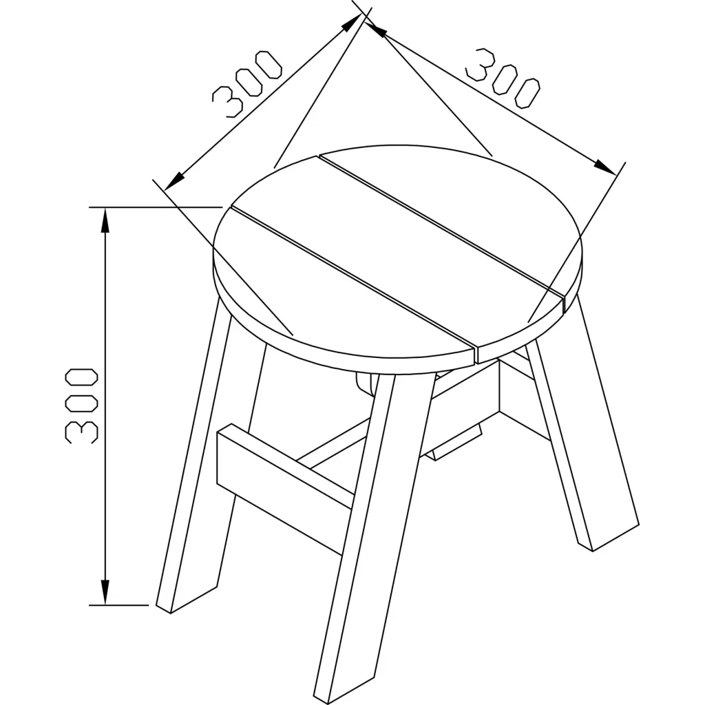 2-piece picnic stool set round gray/white