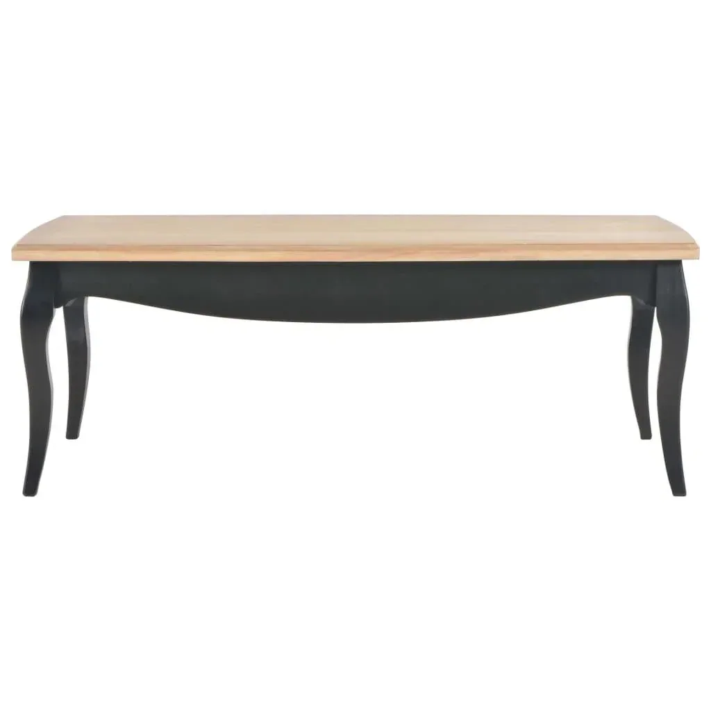 Coffee table 110x60x40 cm solid pine black and brown
